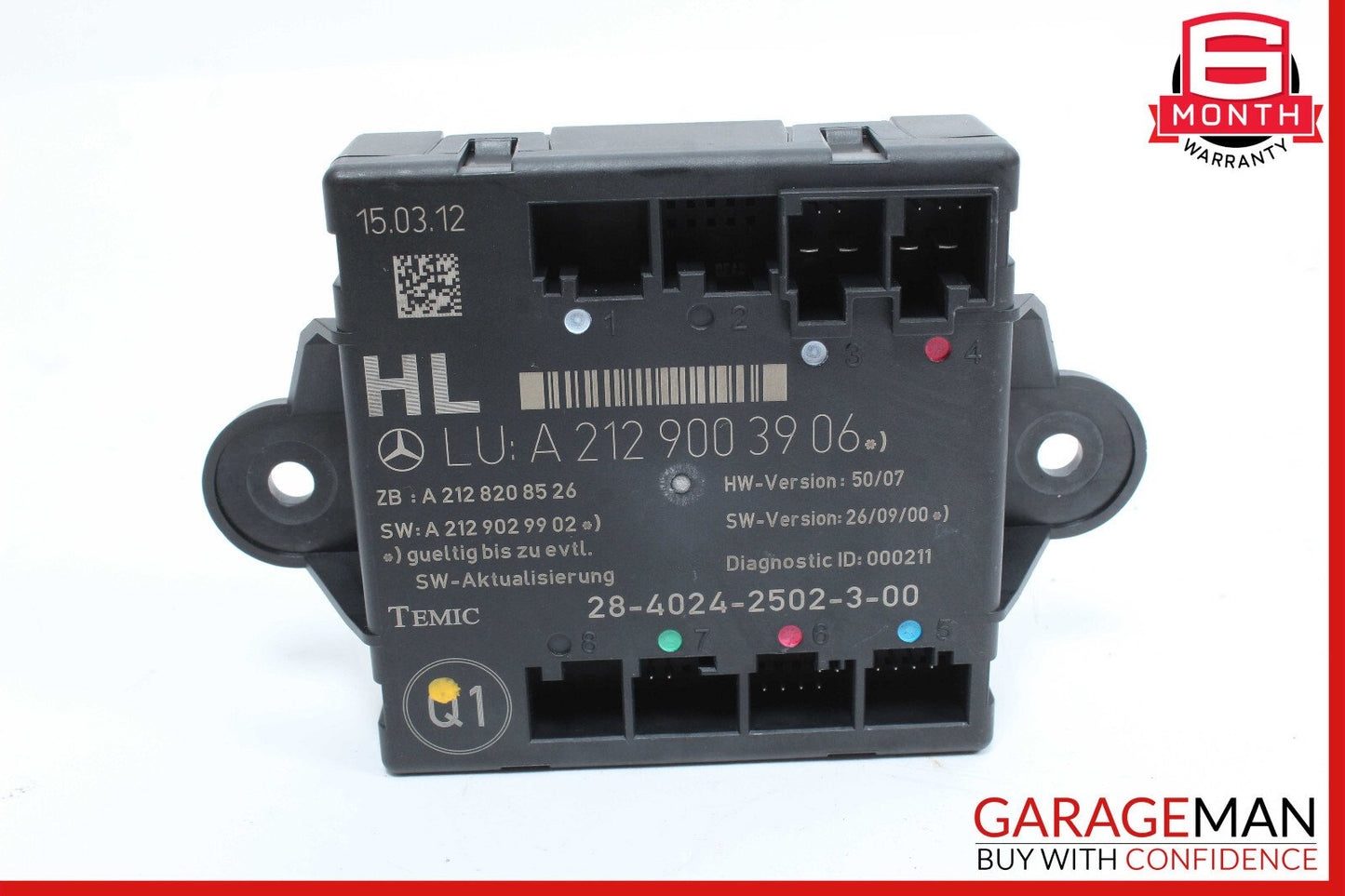 08-14 Mercedes W204 C250 C350 Rear Left Side Door Control Module 2129003906 OEM