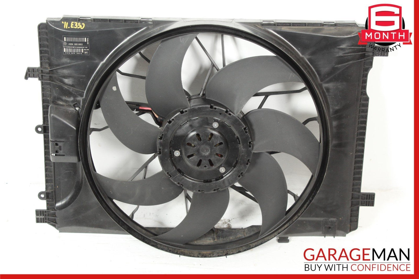 08-18 Mercedes W212 E350 C300 Engine Radiator Cooling Fan Motor Assembly OEM