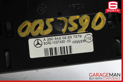 03-12 Mercedes R230 SL500 SL550 Rear Parktronic Buzzer Display PDC Gray OEM