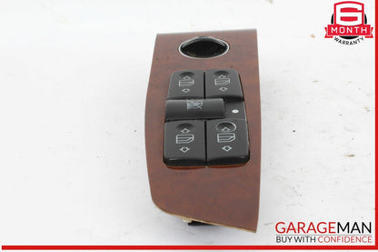 03-06 Mercedes W220 S500 Front Left Driver Side Master Window Switch Trim Wood