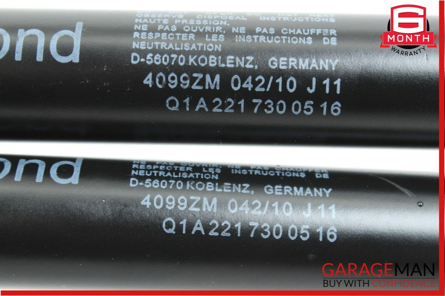 07-13 Mercedes W221 S550 Rear Right & Left Door Hinge Support Shock Strut Set