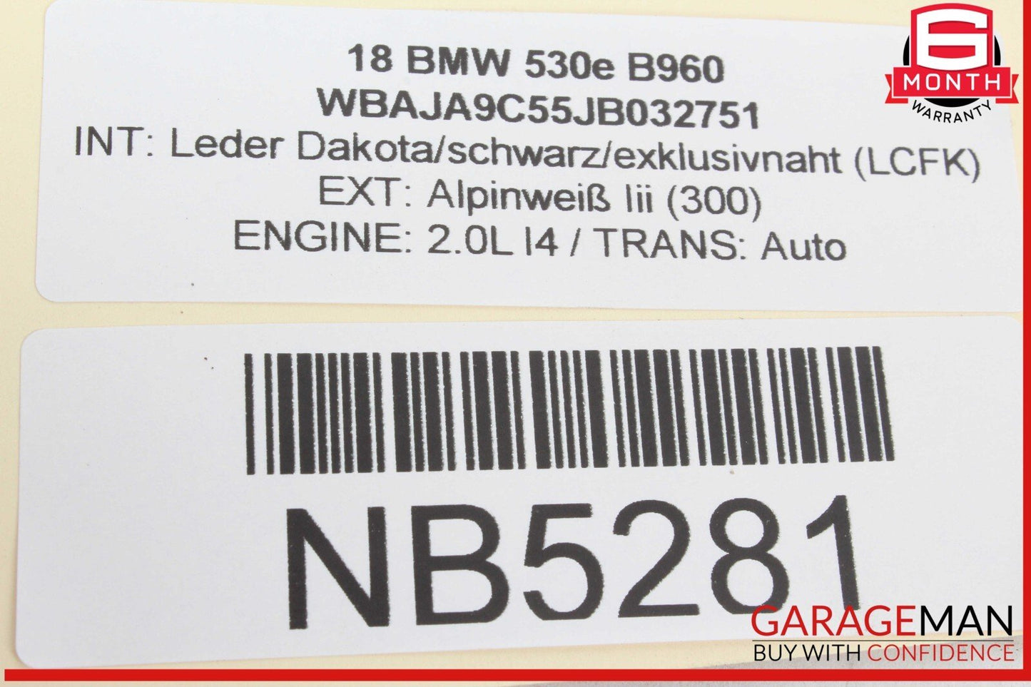 17-20 BMW 530E Power Brake Booster Master Cylinder 6861215 OEM