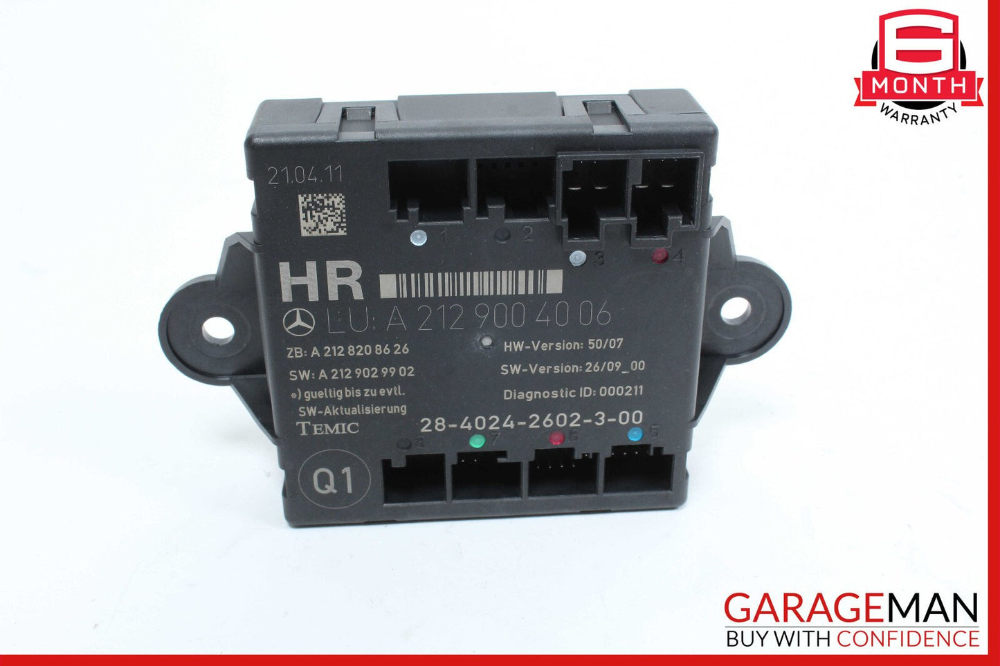 08-18 Mercedes W212 E350 C300 GLK350 Rear Right Side Door Control Module OEM