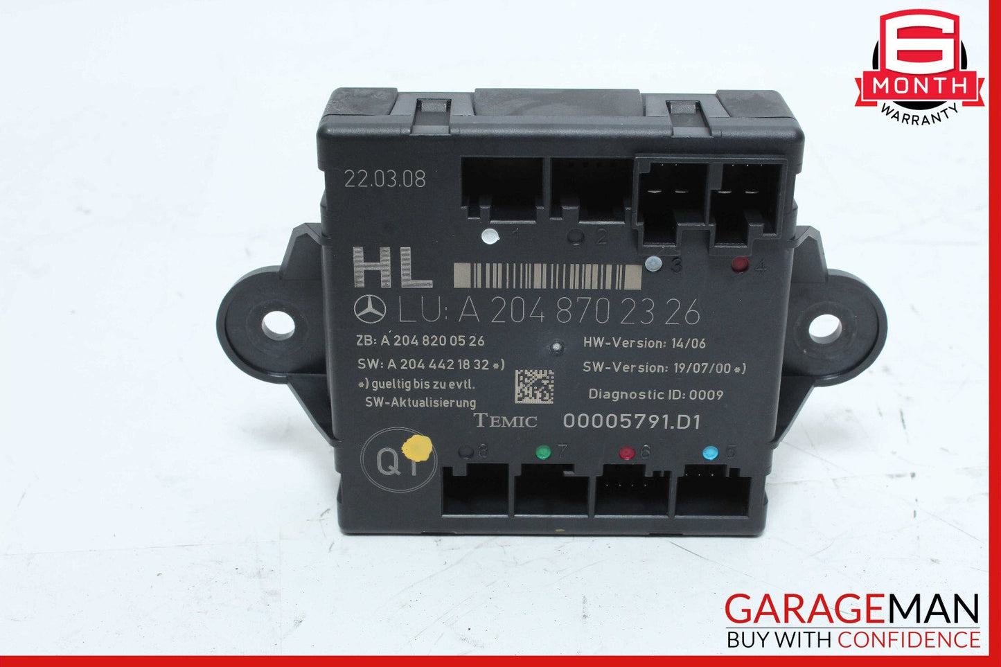 08-14 Mercedes W204 C300 C350 Rear Left Side Door Control Module 2048702326 OEM