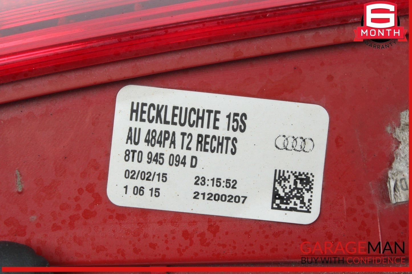 12-17 Audi A5 S5 RS5 Rear Right Passenger Side LED Inner Tail Light Lamp OEM