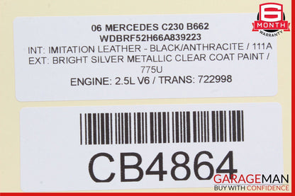 01-07 Mercedes W203 C230 C320 Front Right Door Control Module 2038201285 OEM