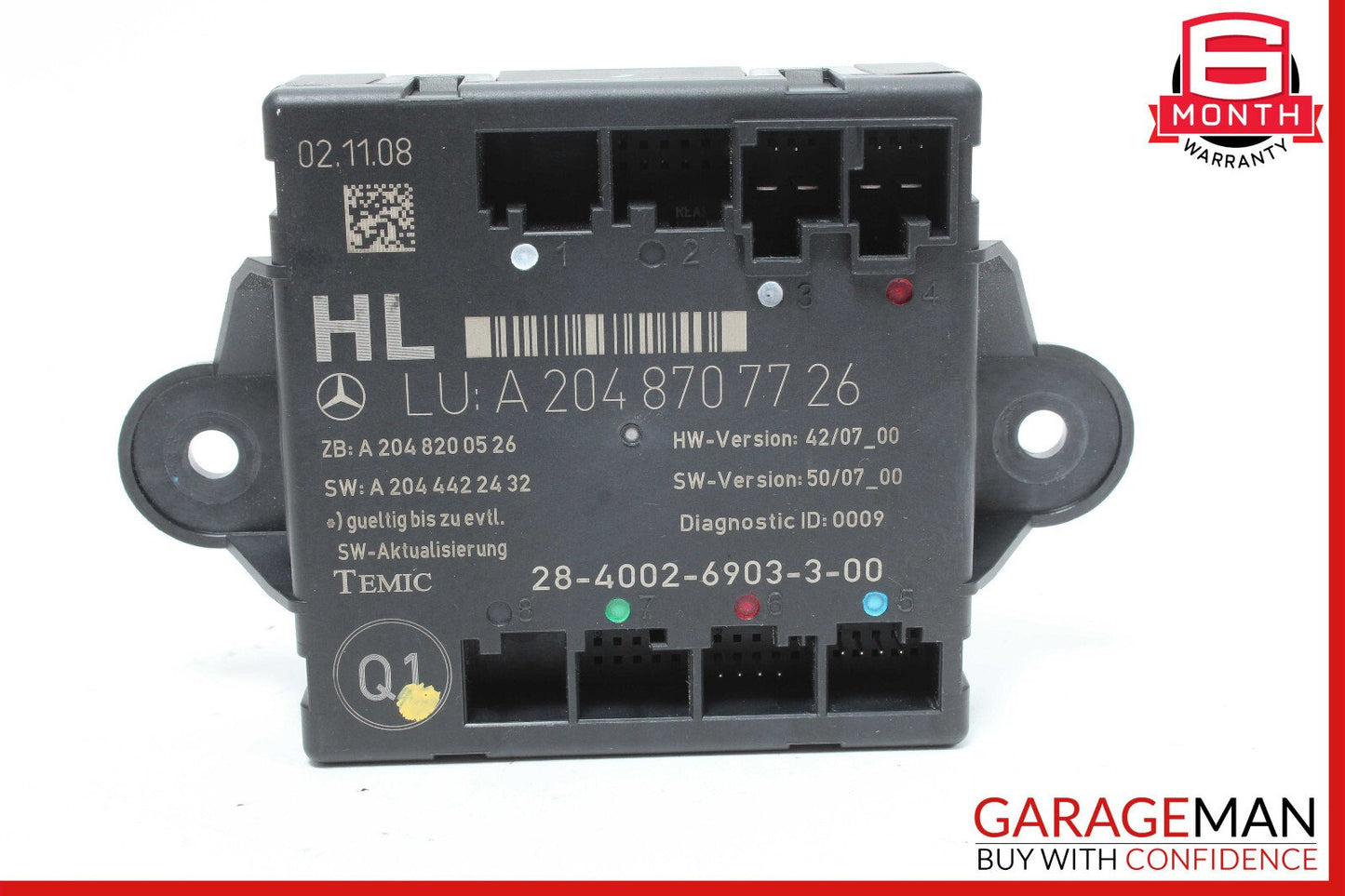 08-18 Mercedes W204 C300 CLS550 GLK350 Rear Left Side Door Control Module OEM