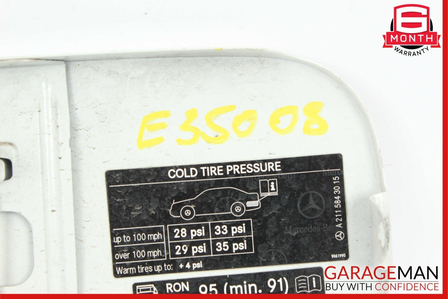 03-09 Mercedes W221 S550 E550 Sedan Fuel Gas Tank Lid Door White