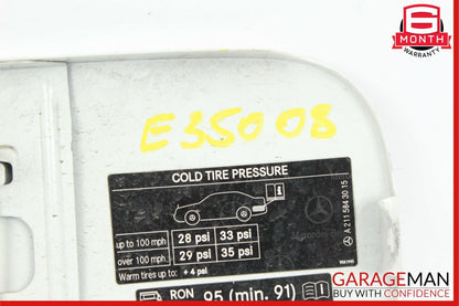 03-09 Mercedes W221 S550 E550 Sedan Fuel Gas Tank Lid Door White