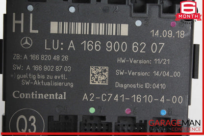 16-19 Mercedes W166 GLE400 Rear Left Driver Side Door Control Module 1669006207