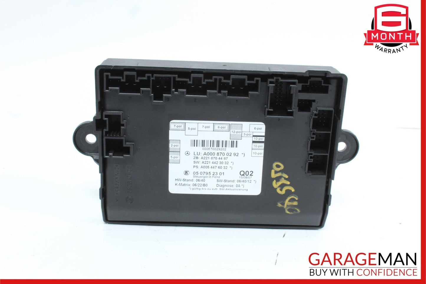 07-13 Mercedes W221 S550 S63 AMG Rear Right / Left Side Door Control Module Unit