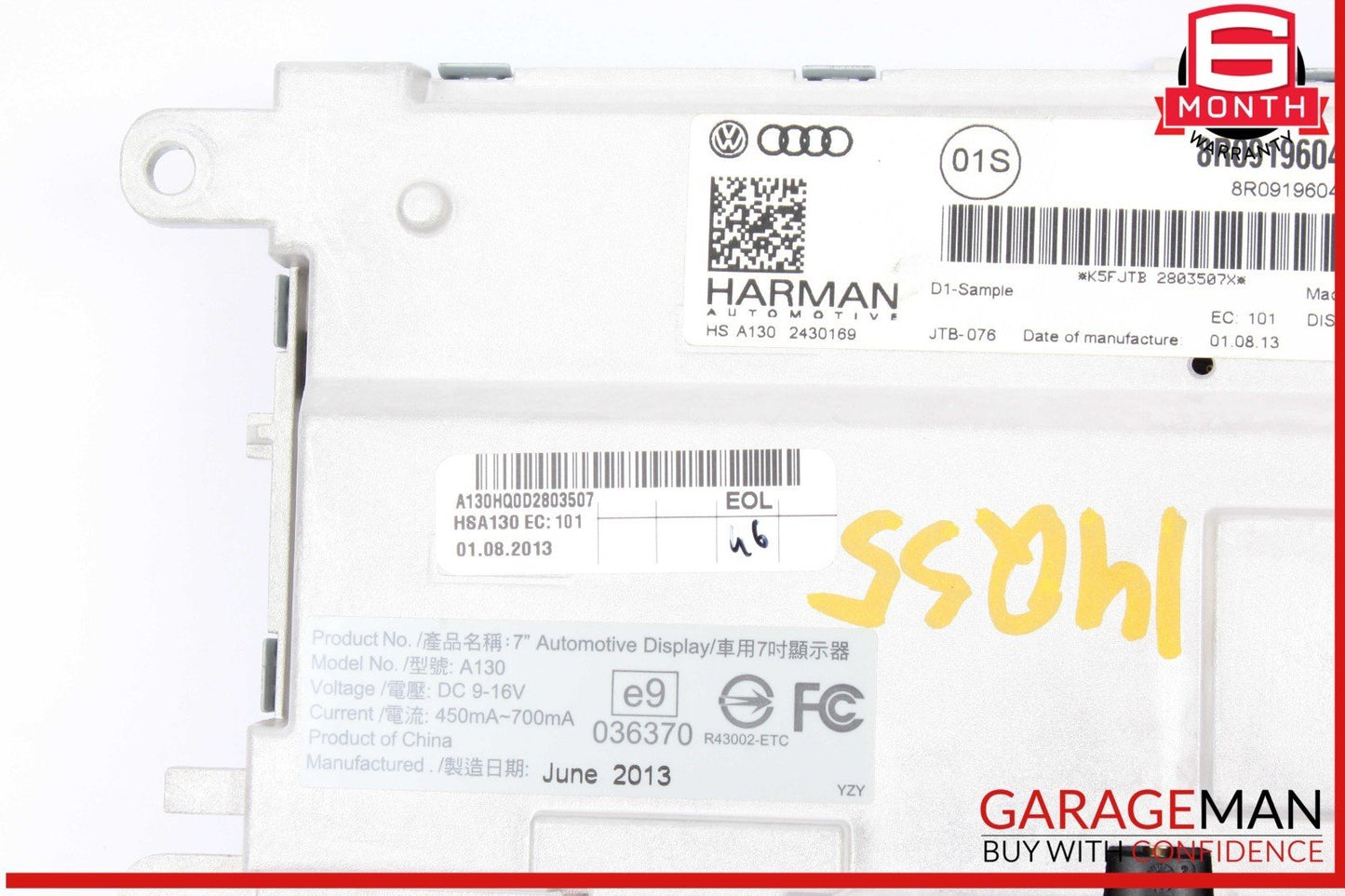 14-16 Audi SQ5 Front Dash Info GPS Navigation Display Screen Monitor OEM