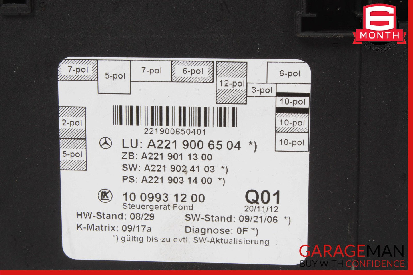 07-13 Mercedes W221 S550 S400 Rear Right or Left Side Door Control Module OEM
