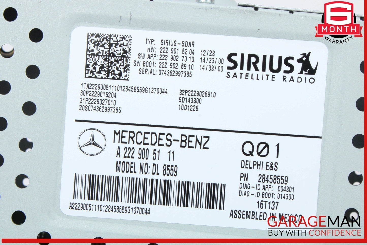 15-20 Mercedes W205 C300 4MATIC Satellite Radio Receiver Control Module Unit OEM