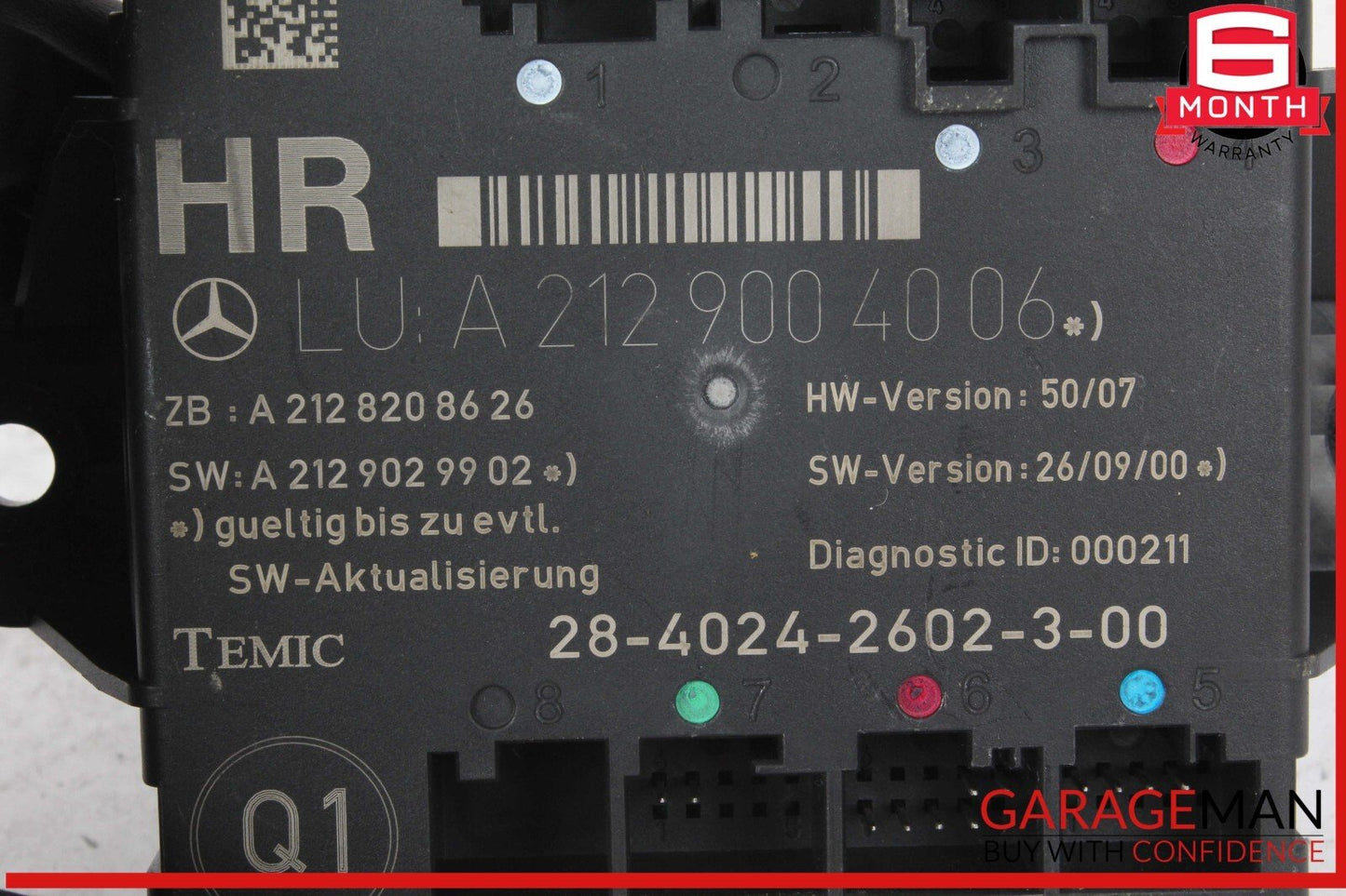08-18 Mercedes W204 C250 Rear Right Side Door Control Module OEM