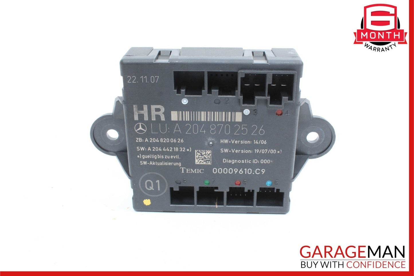 08-18 Mercedes W204 C300 GLK350 C250 Rear Right Side Door Control Module OEM