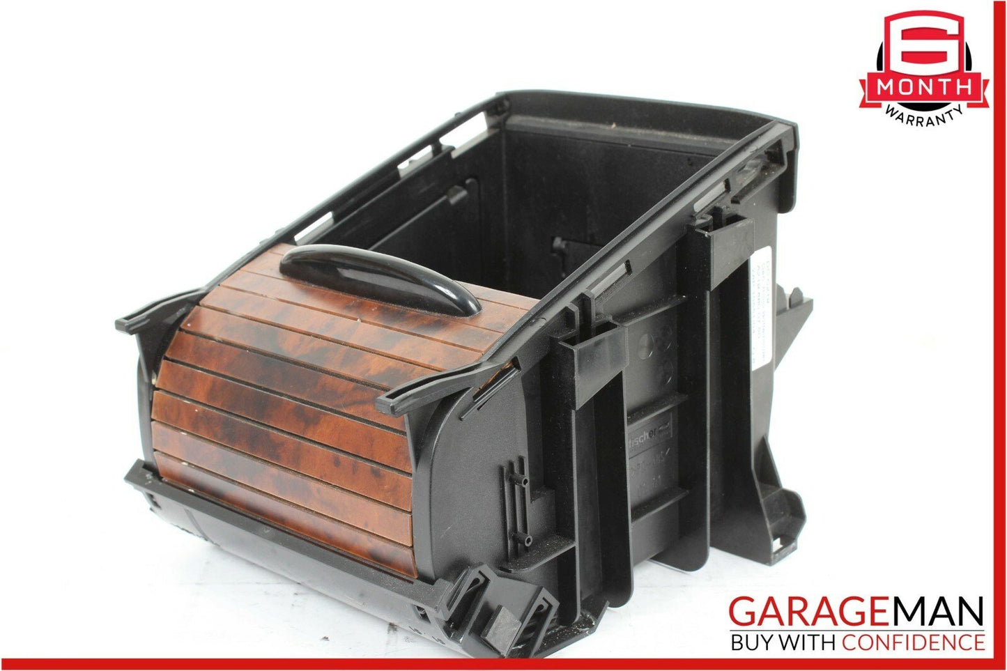 06-11 Mercedes W219 CLS500 Rear Center Console Armrest Cupholder Storage Wood