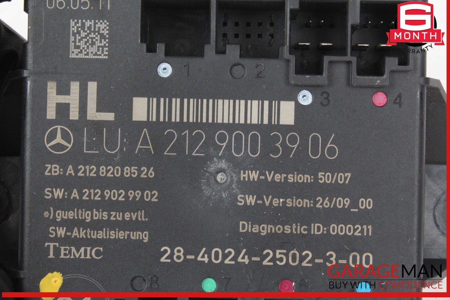 08-18 Mercedes W204 C250 Rear Left Side Door Control Module 2129003906 OEM