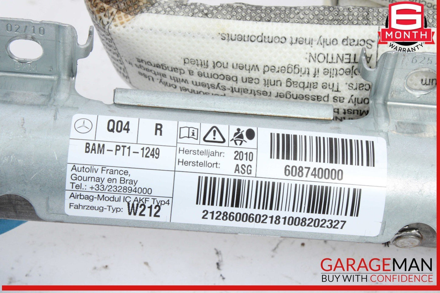 10-12 Mercedes W212 E350 E550 Right Passenger Side Roof Curtain Airbag Air Bag
