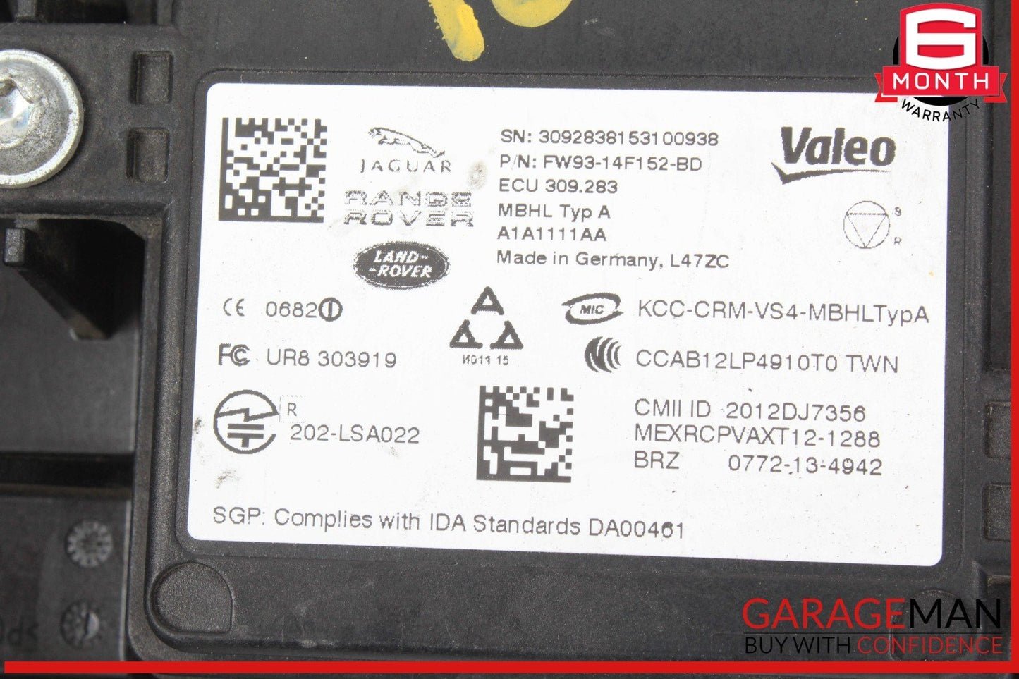 16-20 Jaguar XF Rear Left or Rear Right Side Blind Spot Sensor Control Module