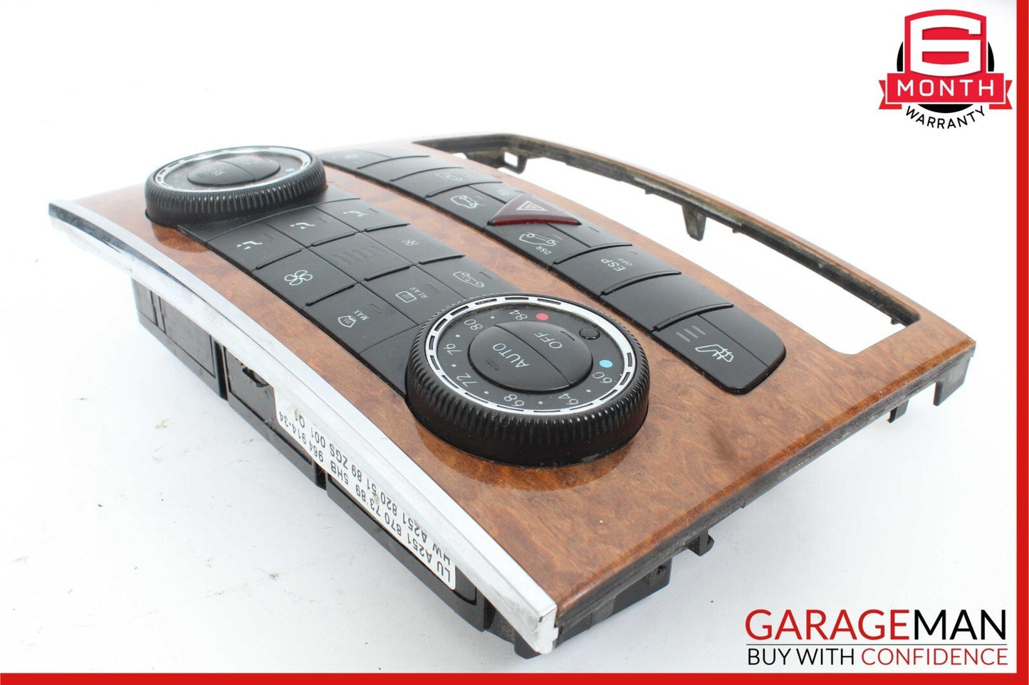 07-12 Mercedes X164 GL450 GL550 A/C AC Heater Climate Control Switch Trim Panel