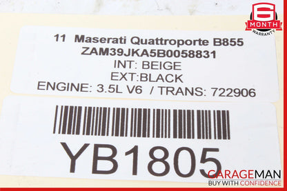 03-13 Maserati Quattroporte S M139 Interior Roof Grab Handle Rear Left Side OEM