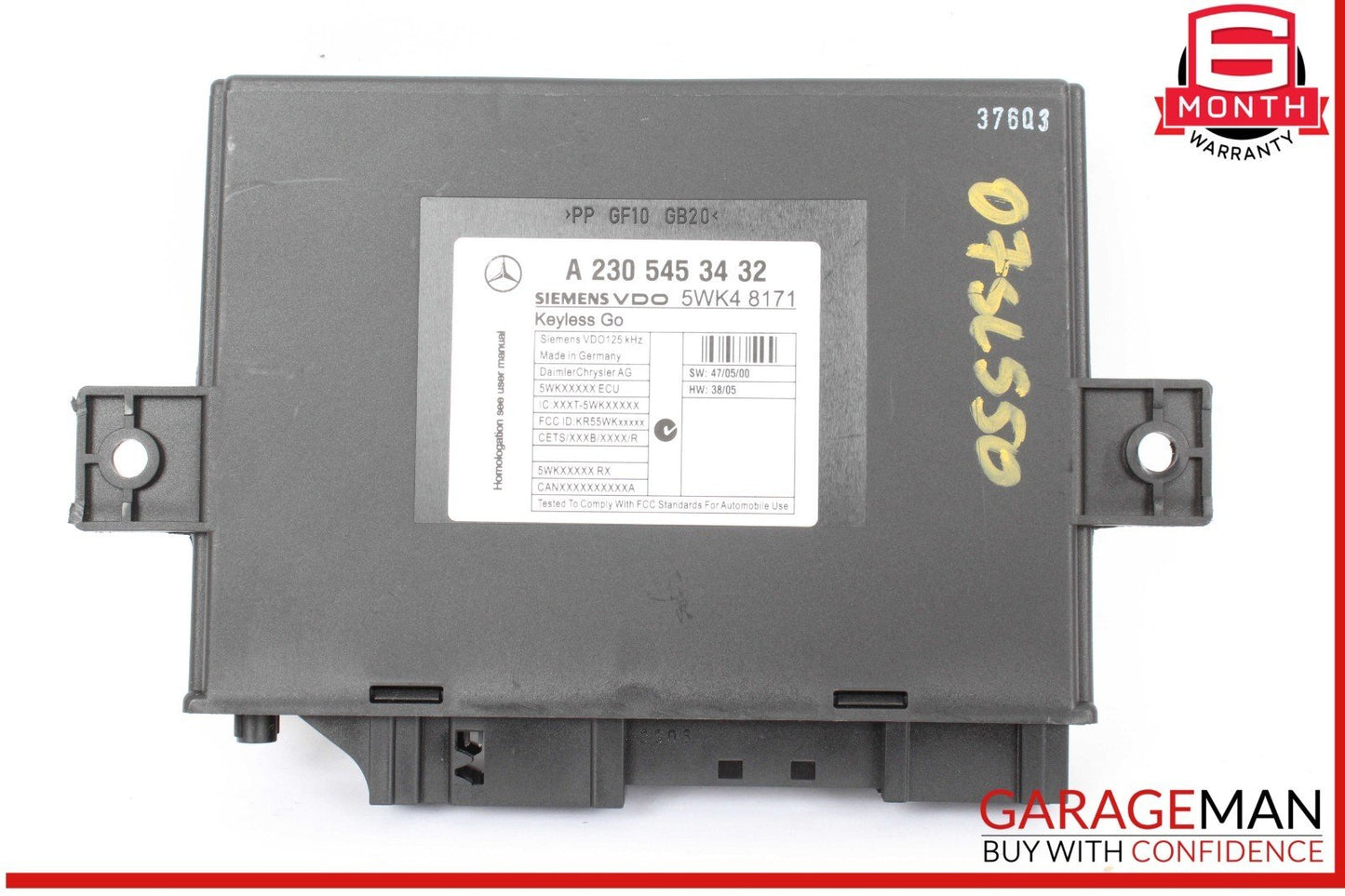07-08 Mercedes R230 SL550 SL600 Keyless Go Entry Control Module 2305453432 OEM