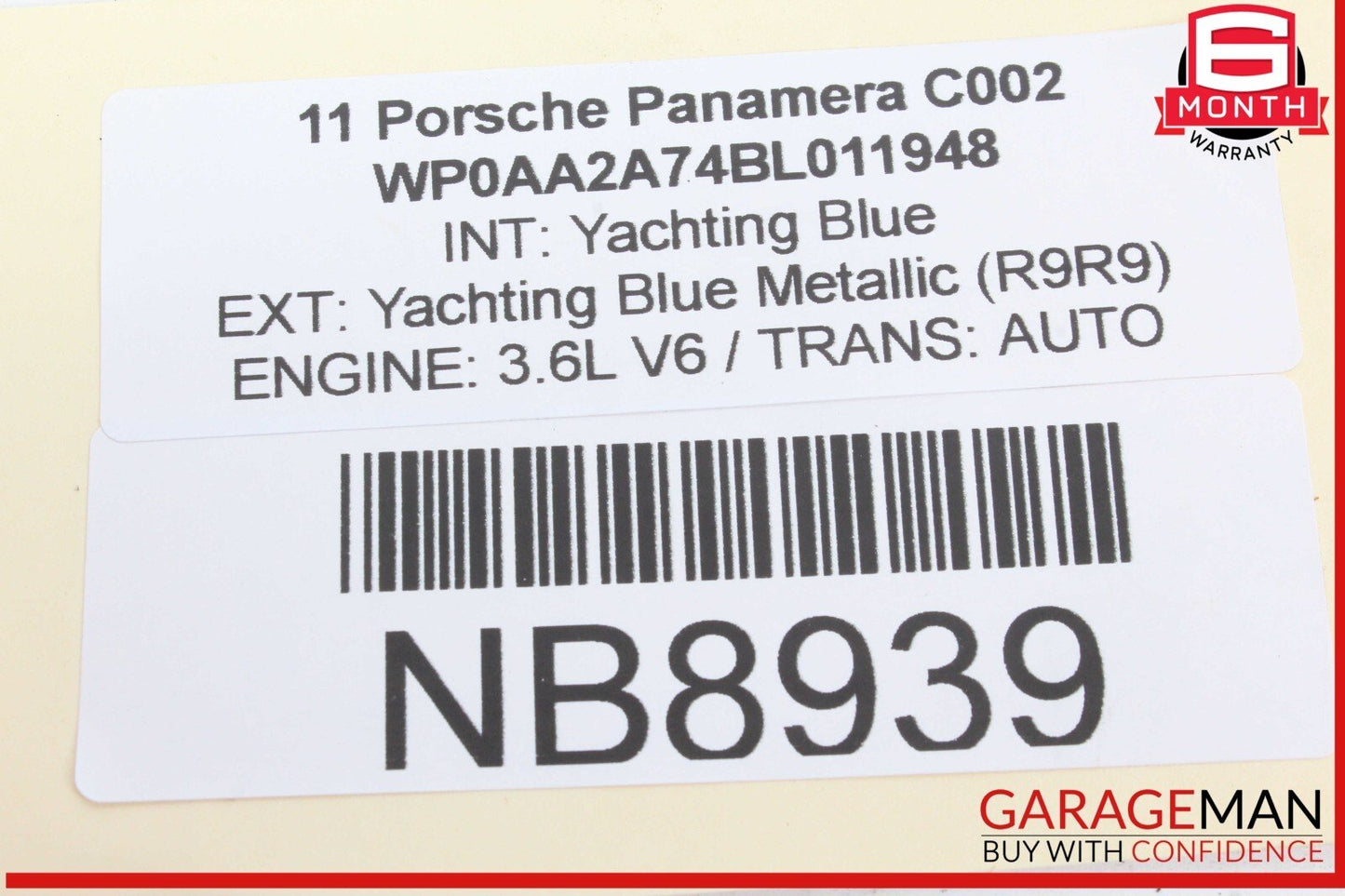 10-16 Porsche Panamera 970 Rear Left Driver Side Window Regulator Motor OEM
