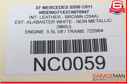 07-13 Mercedes W221 S550 Trunk Lid GPS Sirius Satellite Radio Antenna OEM