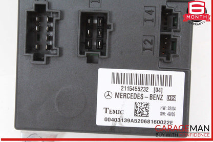 03-11 Mercedes W211 E550 E350 CLS550 Body Control Module Unit BCM 2115455232 OEM