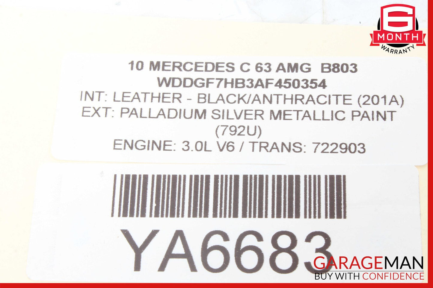 08-17 Mercedes W204 C250 E350 Center Console Ashtray Ash Tray Rear Black OEM
