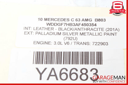 08-17 Mercedes W204 C250 E350 Center Console Ashtray Ash Tray Rear Black OEM