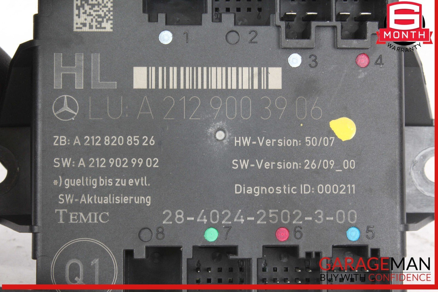 08-18 Mercedes W204 C250 Rear Left Side Door Control Module 2129003906 OEM