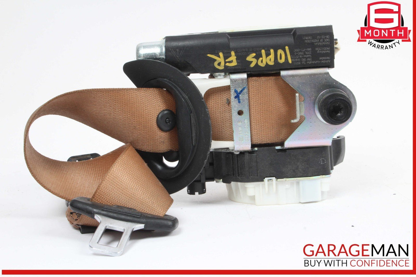 10-16 Porsche Panamera 970 Front Right Passenger Side Seat Belt Brown OEM