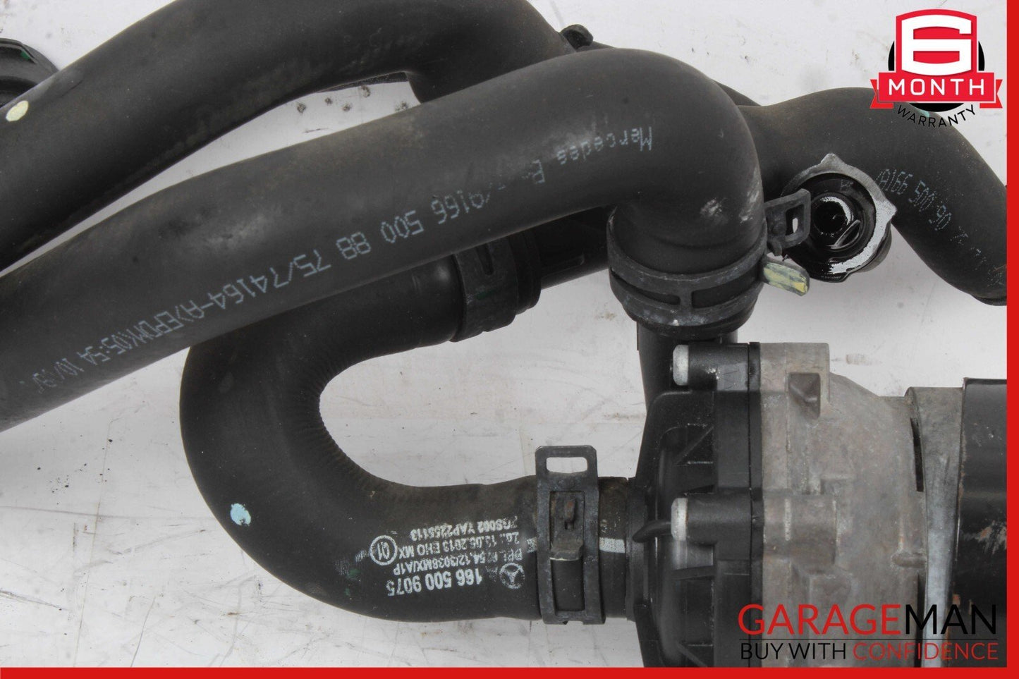 02-19 Mercedes W166 ML400 AUX Auxiliary Circulation Water Pump w/ Hose Pipe Line