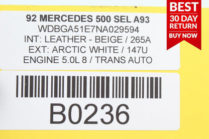 92-99 Mercedes W140 500SEL S500 Engine Diagnostic Computer Control Module A93