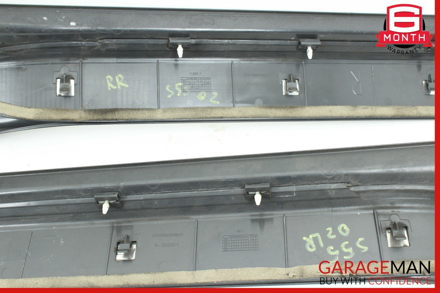 00-02 Mercedes W220 S55 AMG Rear Right & Left Door Sill Scuff Plate Cover Set