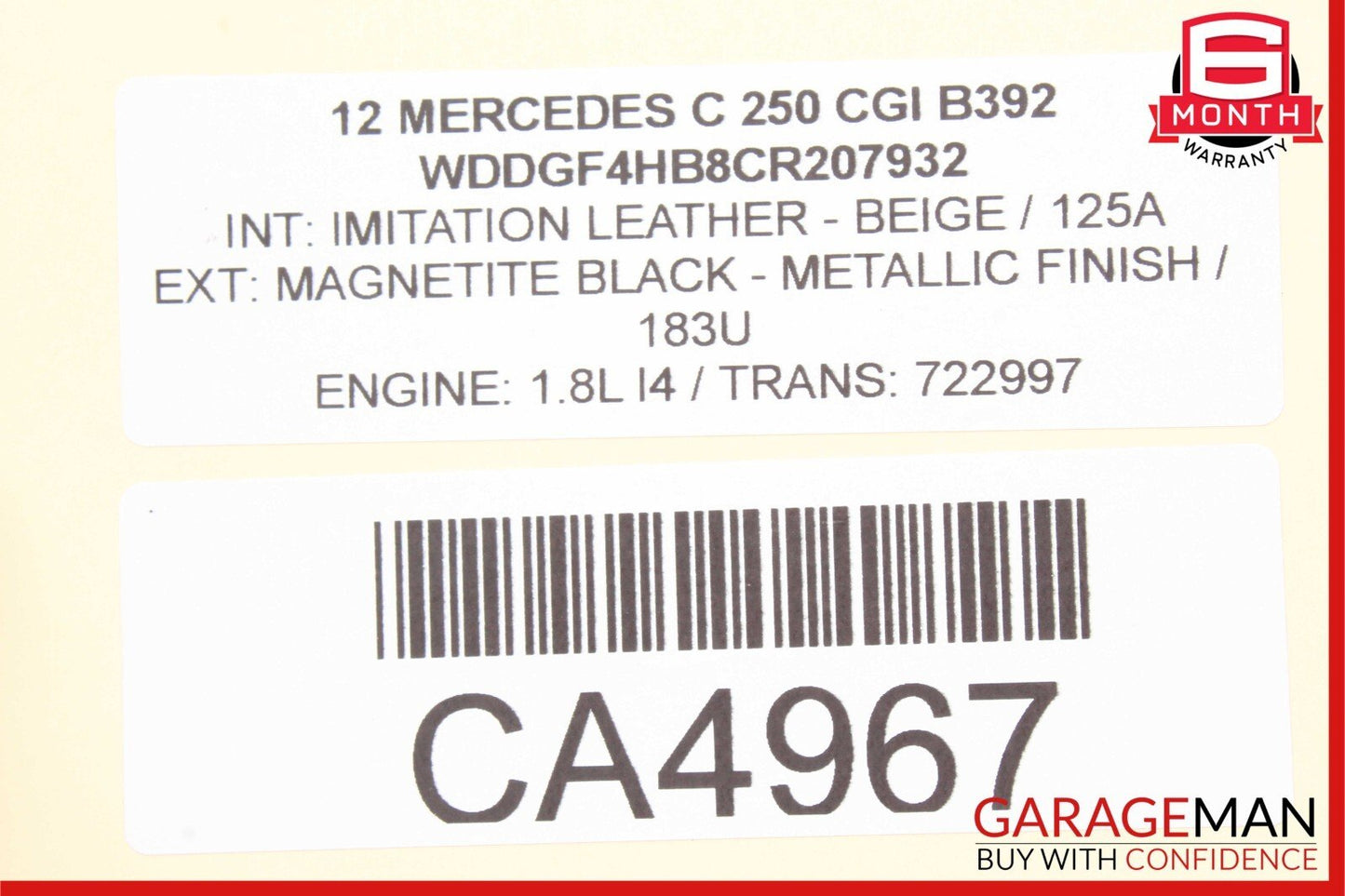 12-15 Mercedes W204 C250 SLK250 1.8L Engine Throttle Valve Body M271 2661410525