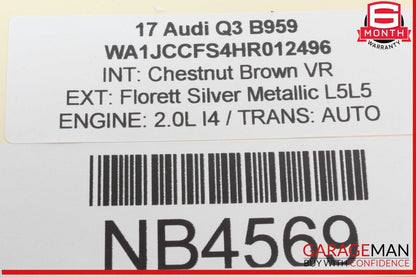 15-18 Audi Q3 Quattro Rear Right Passenger Side Second Row Seat Belt Buckle OEM