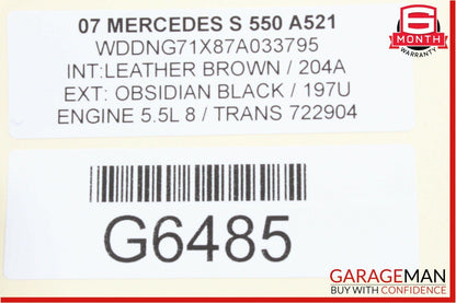 07-09 Mercedes W221 S550 Front Right Under Seat Controller Module