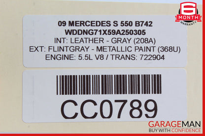 07-13 Mercedes W221 S550 S400 Rear Right / Left Side Door Controller Module Unit