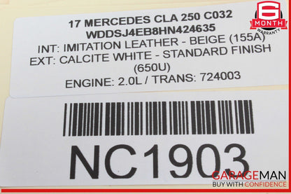 14-18 Mercedes W117 CLA250 CLA45 Front Right Door Window Regulator Motor Unit
