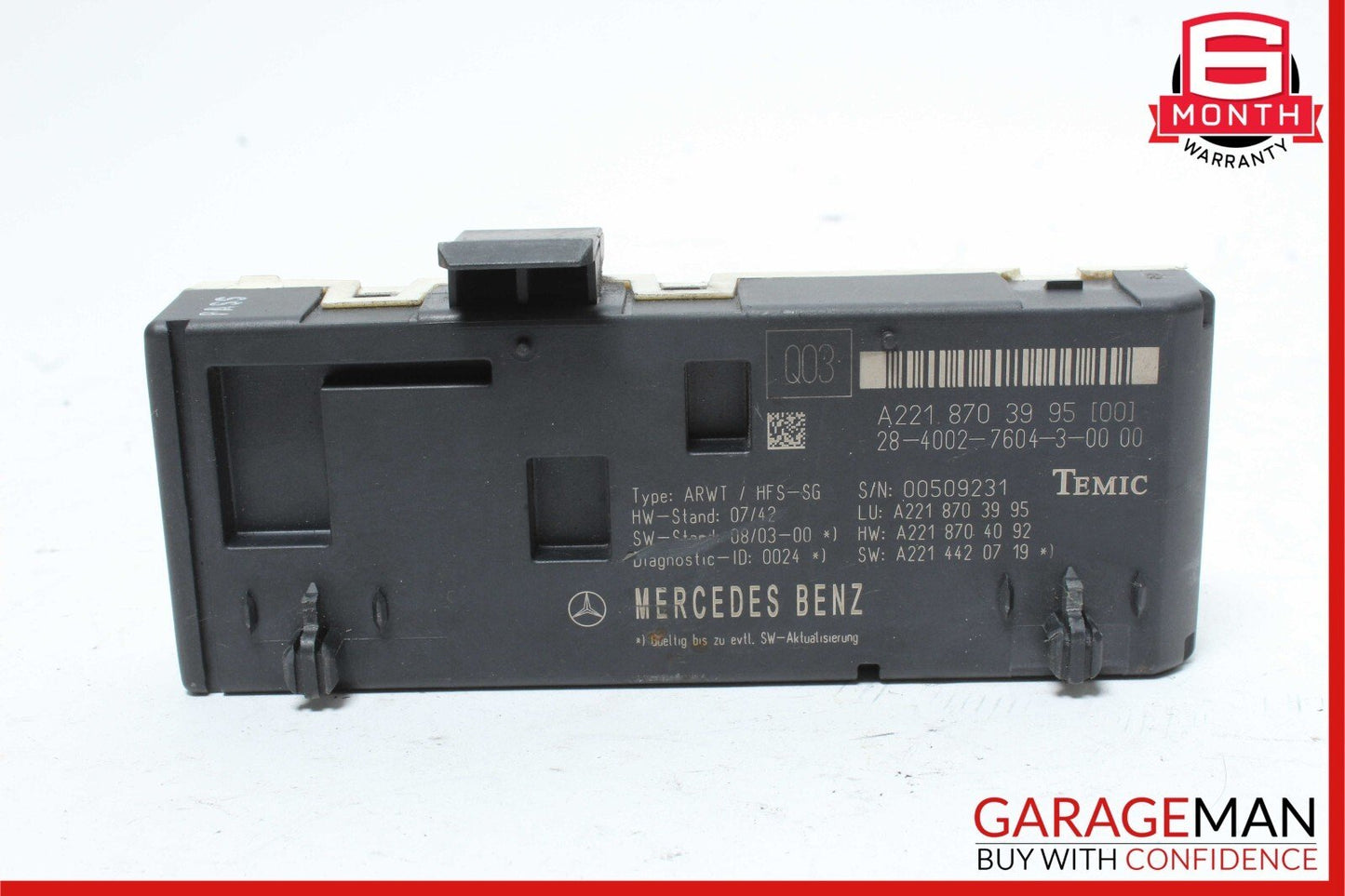 07-13 Mercedes W221 S550 CL550 Trunk Release Remote Open Close Module Unit OEM