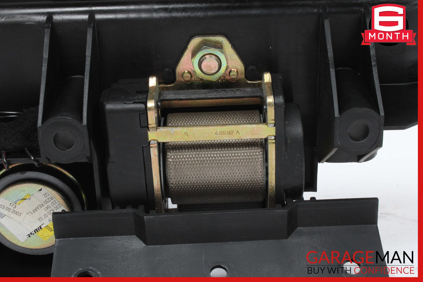 03-08 Mercedes R230 SL500 Rear Left Seat Belt Retractor Luggage w/Speaker OEM