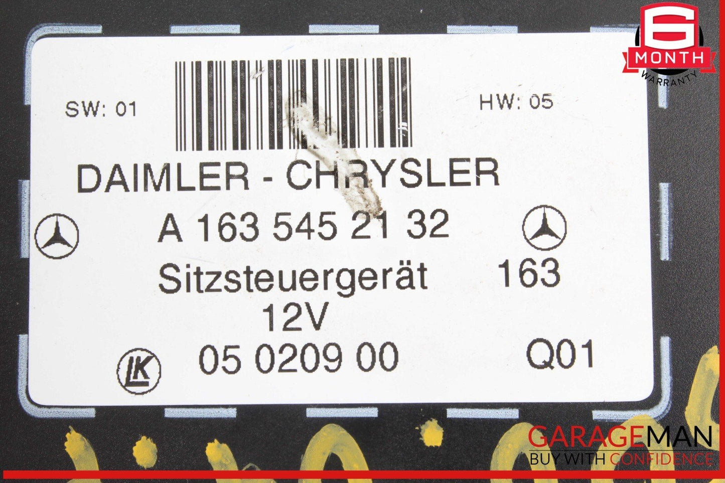98-05 Mercedes W163 ML500 ML320 ML55 AMG Front Right / Left Seat Control Module