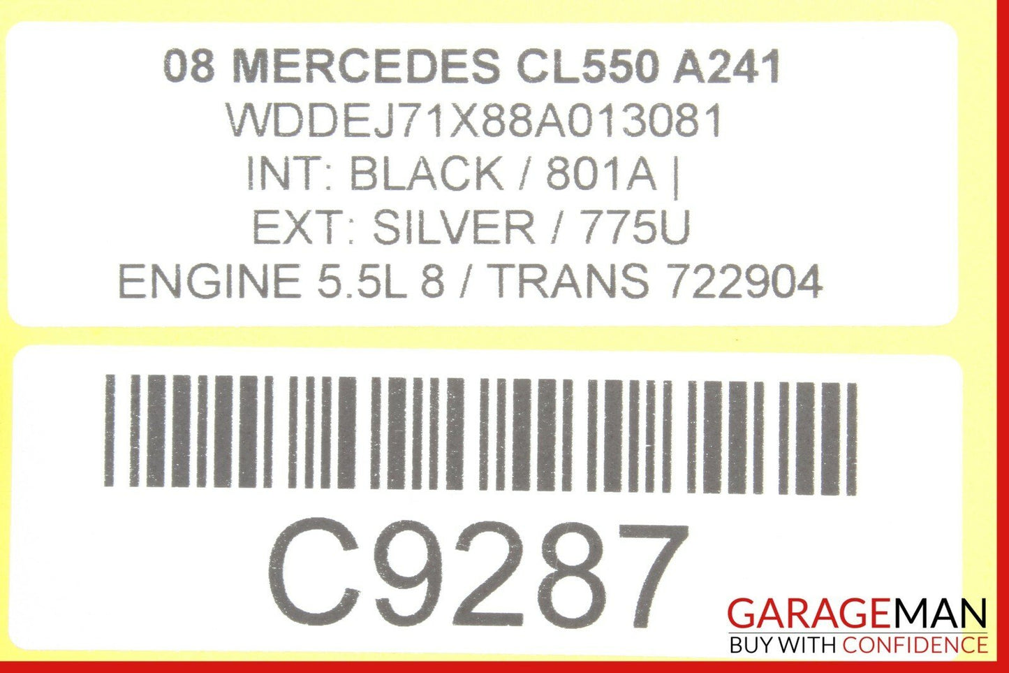 07-10 MERCEDES W216 CL550 FRONT RIGHT PASSENGER SIDE SEAT OCCUPANCY MODULE Q1