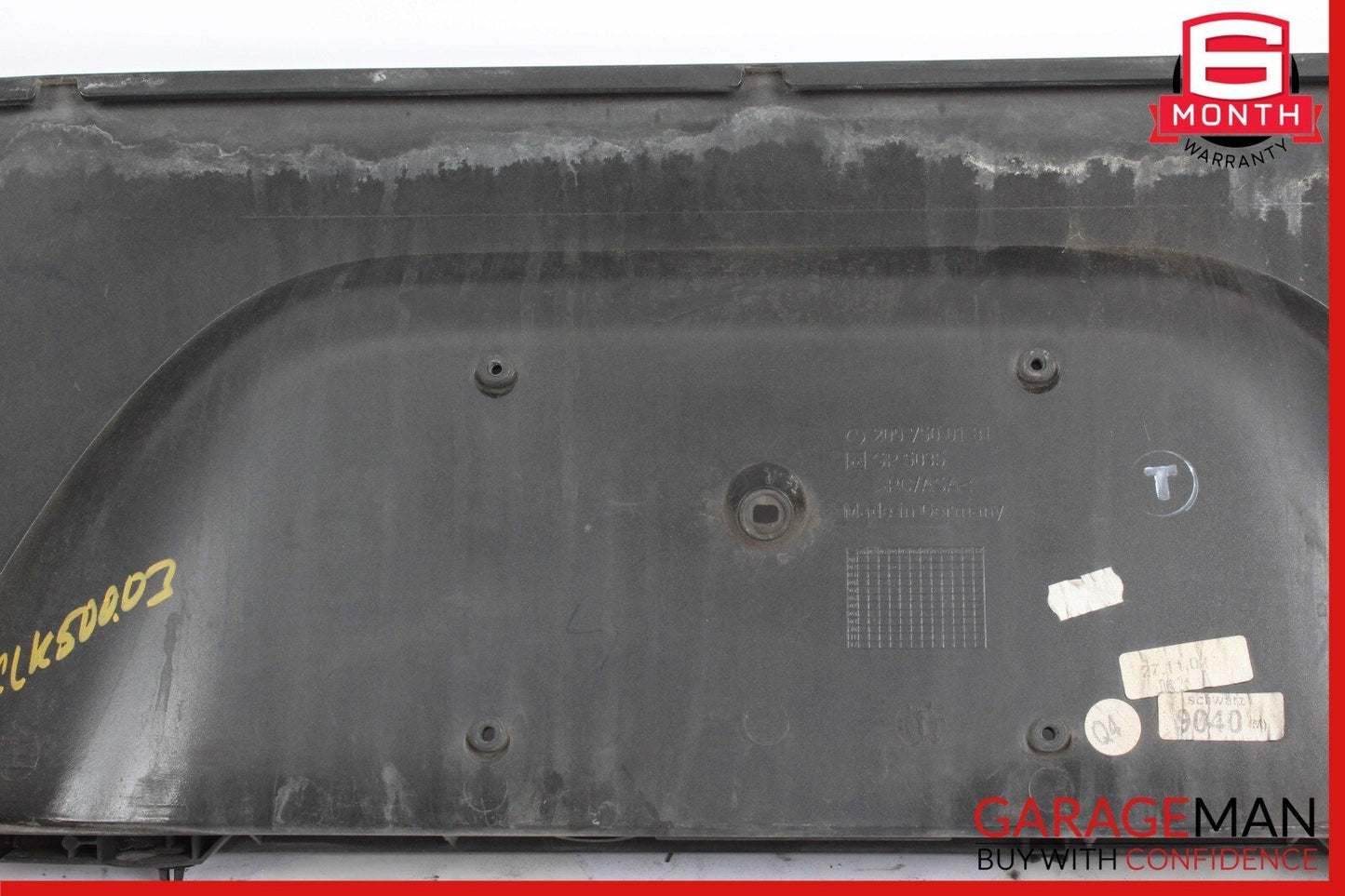 03-09 Mercedes W209 CLK500 Rear Trunk Lid License Plate Holder Black OEM