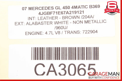 06-13 Mercedes X164 GL450 4MATIC Front Right Side Door Control Module Unit OEM