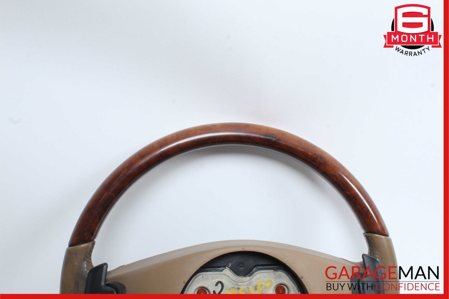 10-13 Mercedes W221 S550 S600 Steering Wheel w/ Paddle Shifters Brown Wood OEM