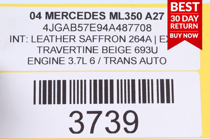 98-05 MERCEDES W163 ML350 FRONT RIGHT HEADREST LCD TOUCH SCREEN A27 OEM